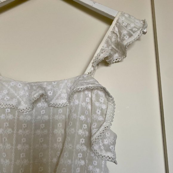 JOA Eyelet Ruffle Top Size S - Picture 3 of 5